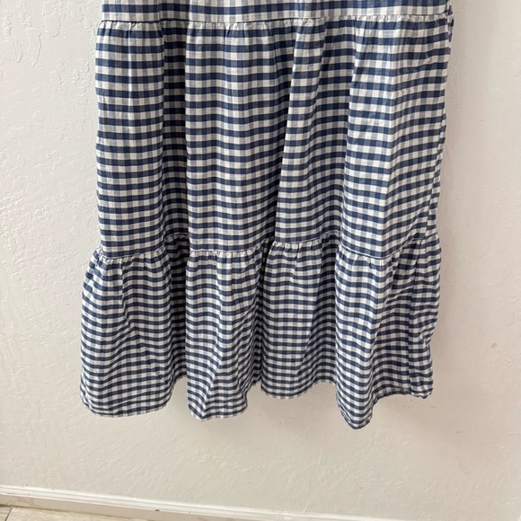Universal Thread Blue White Tiered Gingham Check MIDI Maxi dress M - Picture 4 of 6